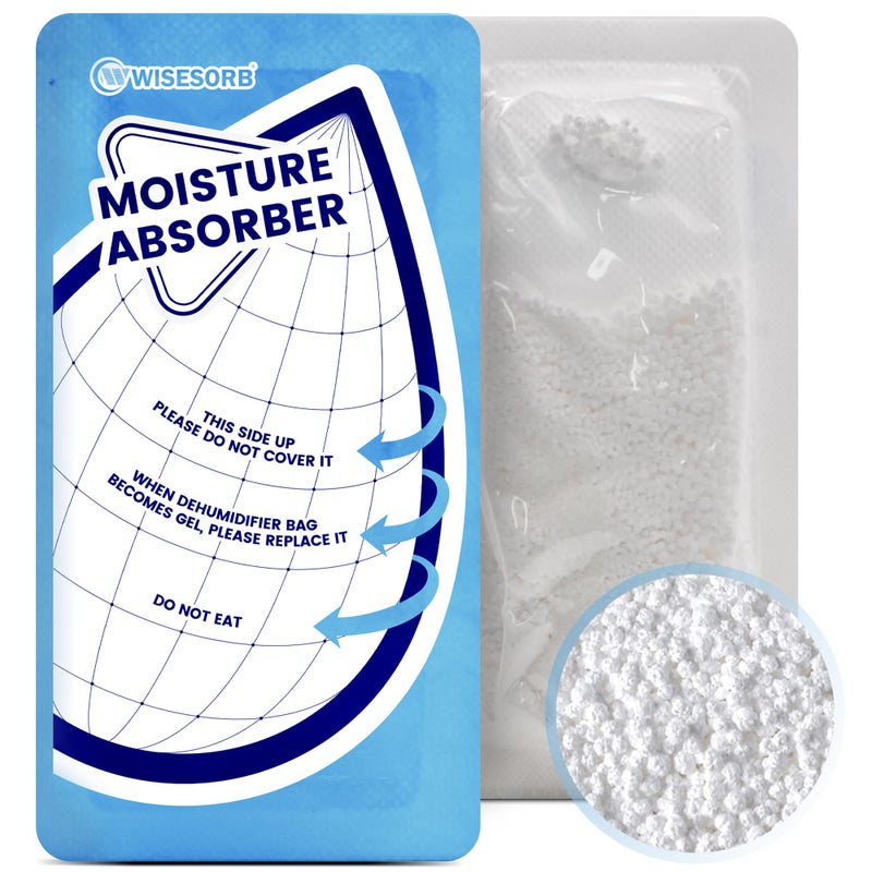 Wisesorb 25 Gram 10 Packs Moisture Absorbers Packs Leakproof Desiccant Dehumidifier Bags for Bathrooms Basements Rvs Humidity Absorbers Packets for Closet