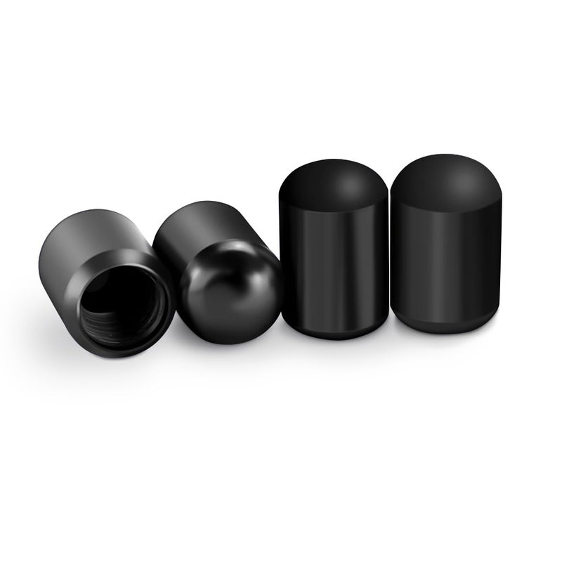 Osilly Car Tire Valve Stems Caps 4 Pcs Aluminium Alloy Valve Stem Covers LeakProof and DustProof Tire Air Valve Caps Universal Auto Replacement for SUV Truck Bike and Motorcycle Black