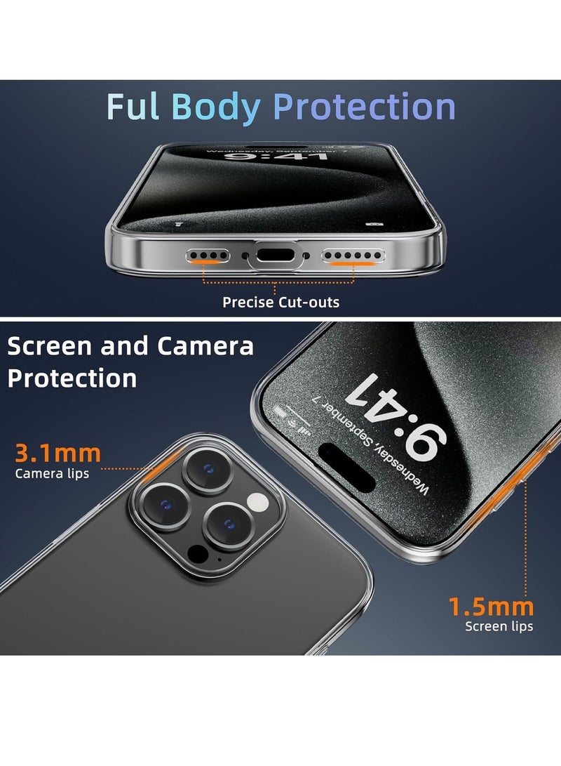 JAJEEK "Ultra-Thin Clear iPhone 16 Pro Max Case – Not Yellowing, Shockproof, with Camera Lens & Screen Protectors, Anti-Slip Grip" - Image 4