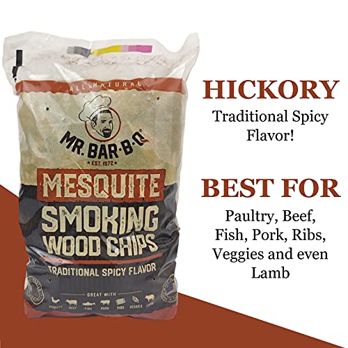 Mr. Bar-B-Q Wood Smoker Chips Bundle of 3 Flavors - Apple, Mesquite & Hickory Wood Chips by Mr. Bar-B-Q, Can be Used on Gas & Charcoal Grill, Variety of Flavors for Smokers, Grilling, BBQ, Camping(3 x 1.8 Lb Bag) - Image 4