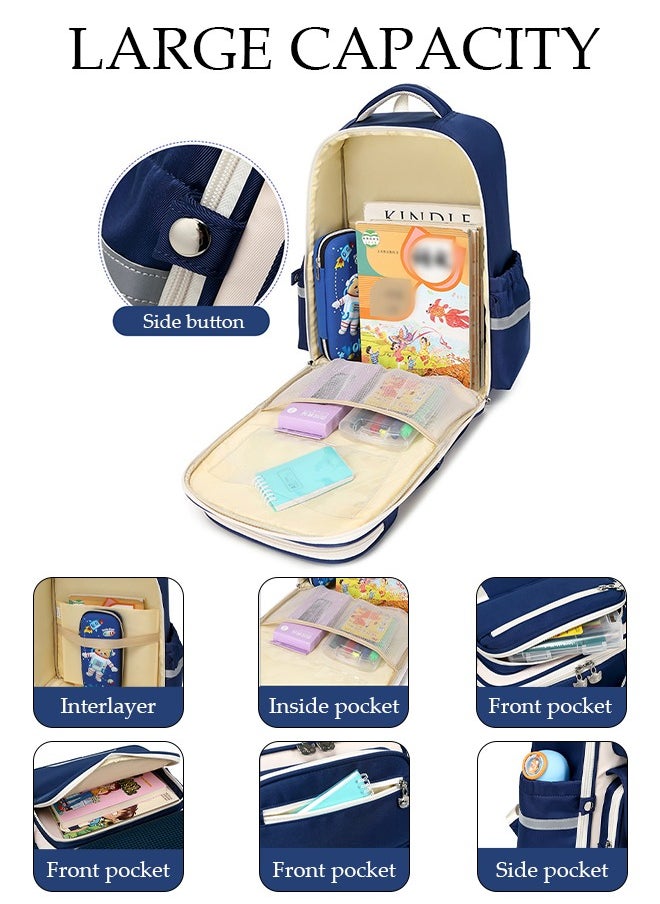 DUNISO - Kids School Backpack, Large Capacity Backpack for Boys, Lightweight Schoolbag for Teen Boys Bookbag with Compartments Reflective Strip, Watrer Resistant Bookbag for Elementary Primary School - Image 1