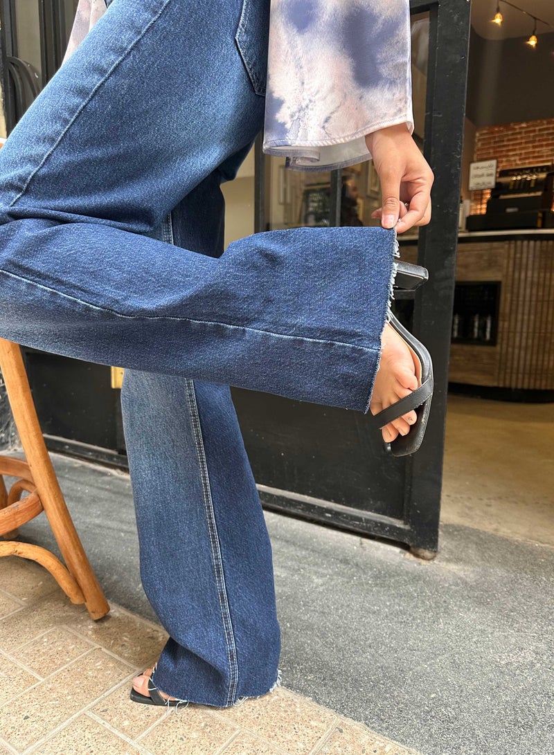 CIZARO Straight Jeans - Deep Navy Blue Washed Jeans. - Image 4