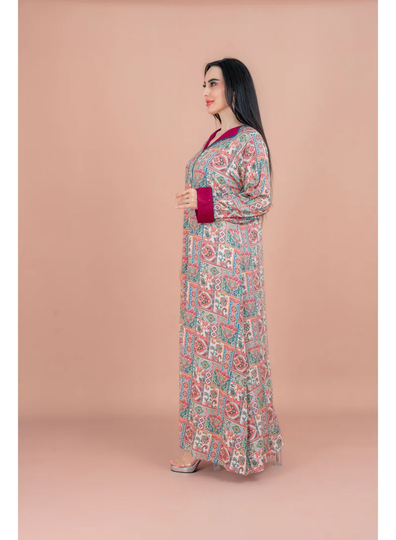 IKKXA Pattern Printed Modern Jalabiya