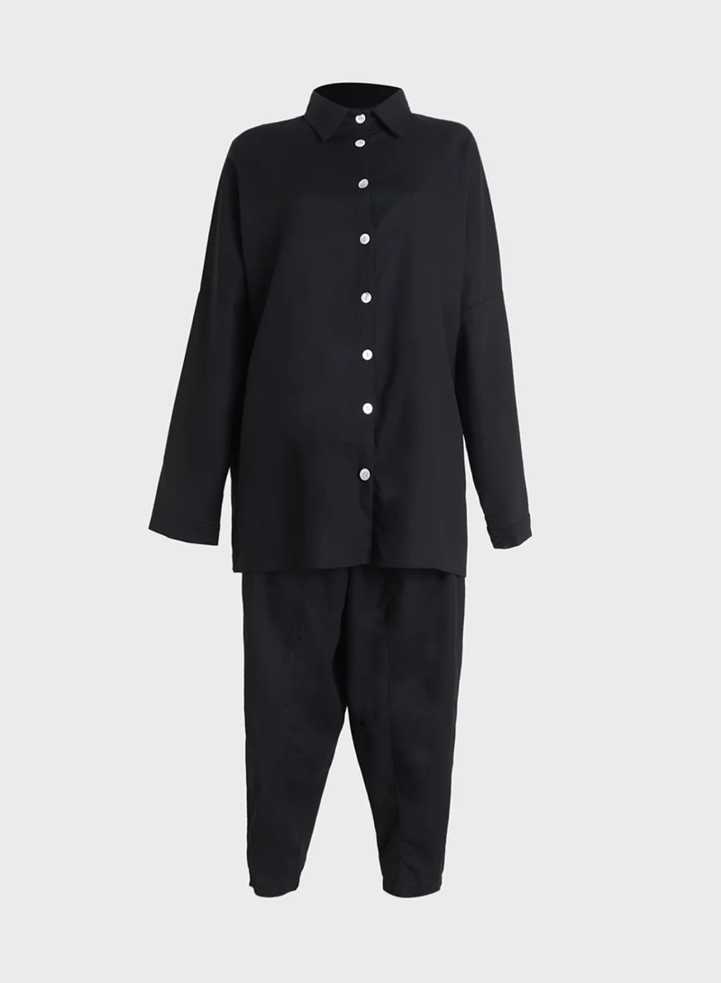 جينجر بلس Relaxed Fit Shirt & Pant Coord Set