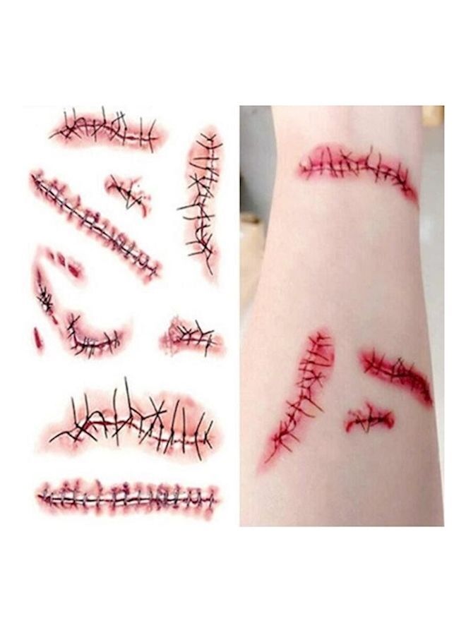 NIBEMINENT Halloween Scar Tattoo Sticker Brown - Image 2