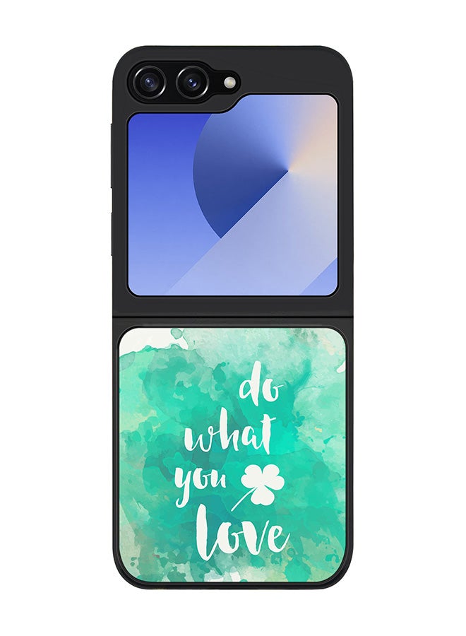 Stylizedd Rugged Black edge case for Samsung Galaxy Z Flip7 FE, Slim fit Soft Case Flexible Rubber Edges Anti Drop TPU Gel Thin Cover -  Do what you love - Image 1