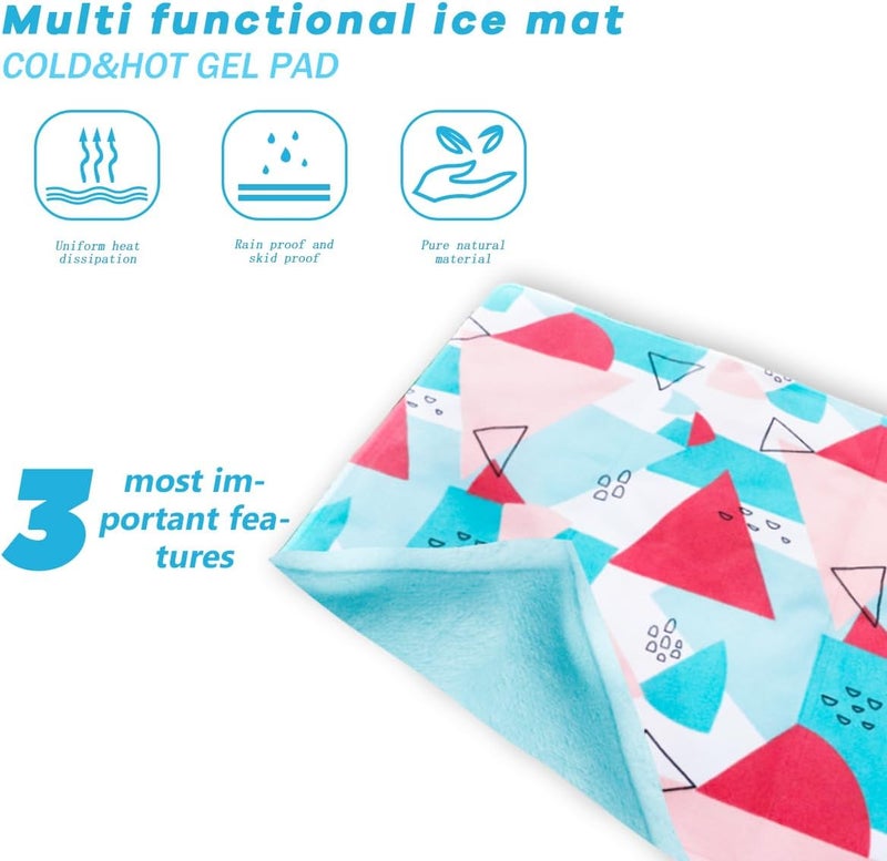 Couleurs Ice Cooling Mat, Gel Cooling Cold Mat Pain Relief, Injuries Mesh Fabric Hot Cold Therapy Pack for Back, Shoulder, Knee - Image 2