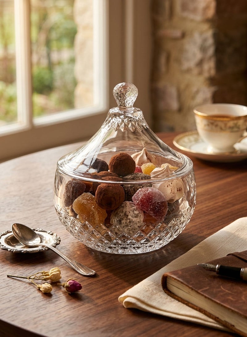 كلارا وعاء تقديم زجاجي مع غطاء – 11 سم - Image 2
