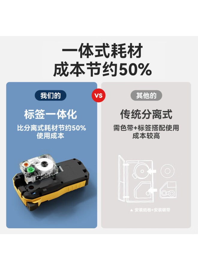Shuofang G15mini Label Printer With Color Ribbon And Continuous Label Paper Green Background Black Text 9*7.5m - Image 1