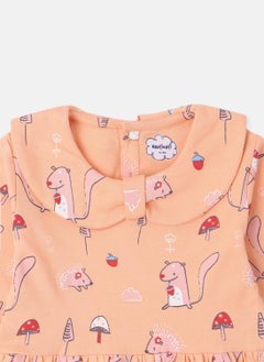 Nautinati Nautinati Infants’ Cotton All Over Graphic Print Dress with Matching Headband  - Image 4