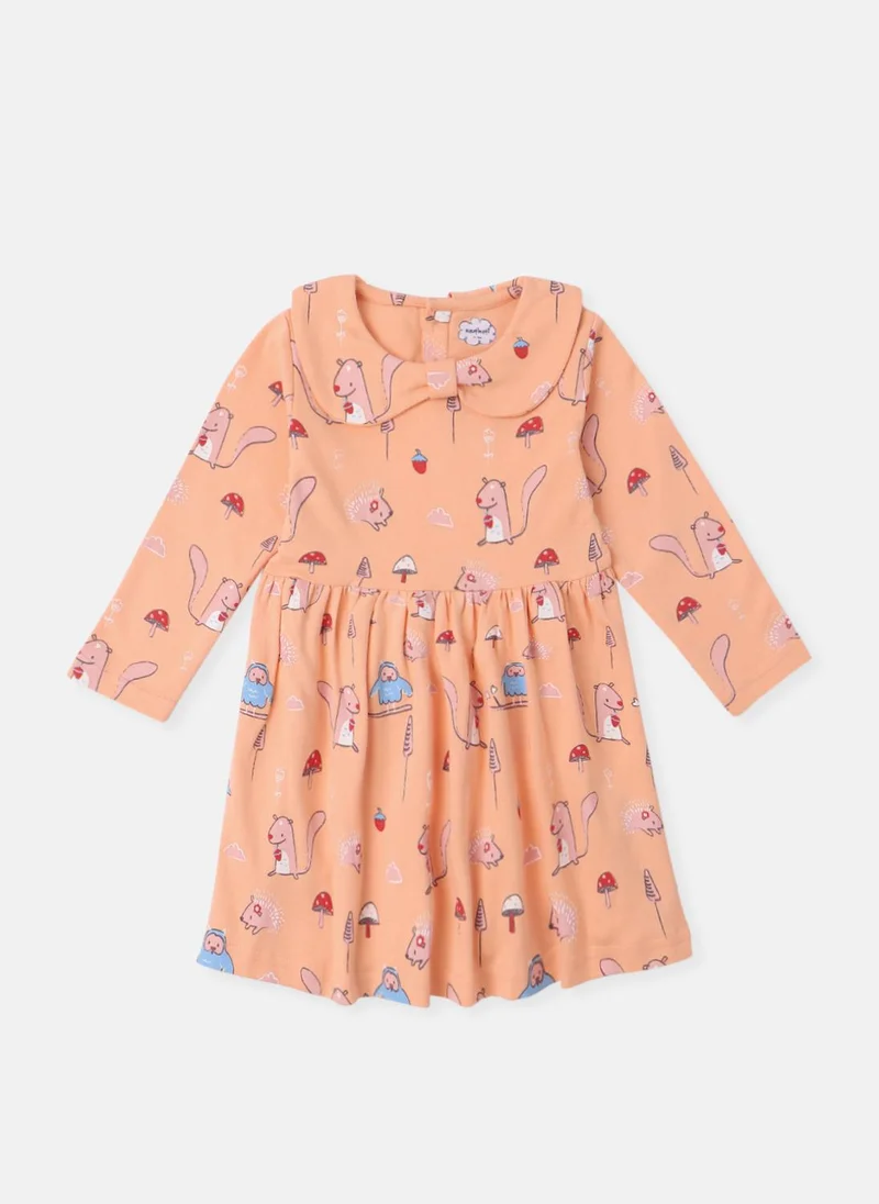 نوتيناتي Nautinati Infants’ Cotton All Over Graphic Print Dress with Matching Headband