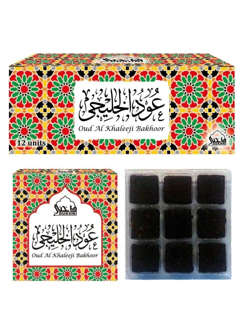 دخني عود الخليجي باخور حزمة الاحتفال (12 وحدة من 9 قطع لكل منها)