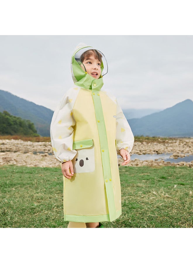 Lemonkid Kids Raincoat Uni School Rain Poncho With Backpack Cover Baby Waterproof Jacket Cheese Lemon Yellow XL - Image 2