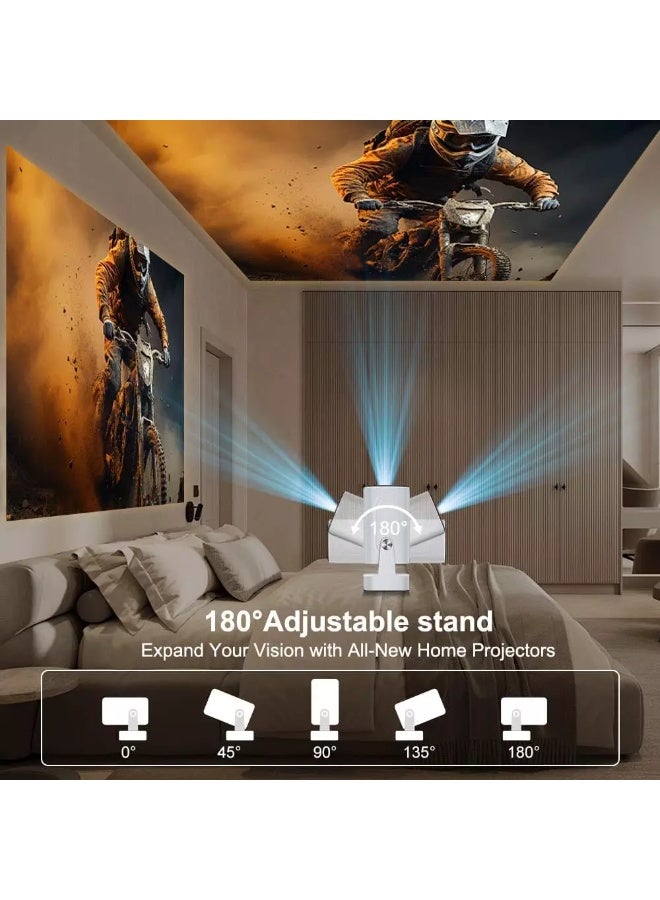 [ التركيز التلقائي / حجر الزاوية ] جهاز عرض ذكي مزود بشبكة واي فاي وبلوتوث 5.4، أجهزة عرض SALANGE الأصلية بدقة 1080 بكسل 4K، جهاز عرض قصير المدى مع تطبيقات مدمجة، أندرويد 11، جهاز عرض صغير محمول HY260pro - Image 3