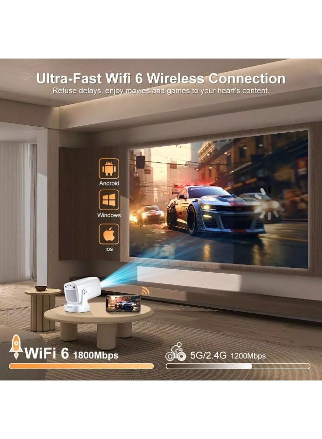 [ التركيز التلقائي / حجر الزاوية ] جهاز عرض ذكي مزود بشبكة واي فاي وبلوتوث 5.4، أجهزة عرض SALANGE الأصلية بدقة 1080 بكسل 4K، جهاز عرض قصير المدى مع تطبيقات مدمجة، أندرويد 11، جهاز عرض صغير محمول HY260pro - Image 2