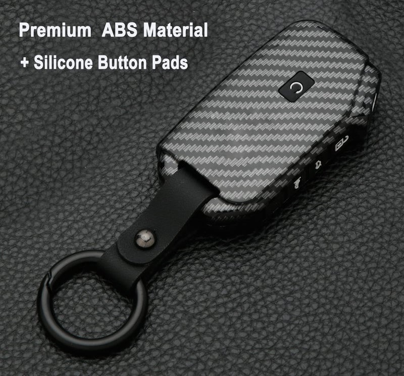 Muxkenper Key Fob Cover Case for Kia Ceed Cerato Forte NIRO Seltos Sorento Soul Sportage K5 5 Buttons Keyless Entry Remote Case Holder ABS Carbon Fiber Pattern (5 Buttons, Black) - Image 3