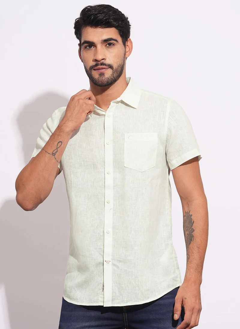 بيينغ هيومان Men Classic Slim Fit Opaque Casual Shirt