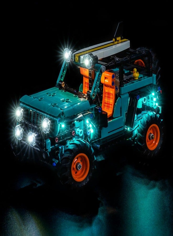 إضاءة LED من BrickBling متوافقة مع سيارة جيب رانجلر روبيكون الرياضية متعددة الاستخدامات من ليغو تكنيك - طقم إضاءة متوافق مع ليغو 42227 - باستثناء نموذج السيارة (إصدار الإضاءة الكلاسيكي) - Image 1