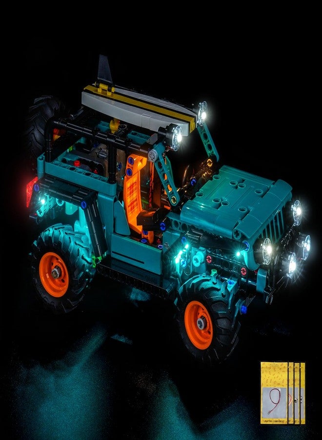 إضاءة LED من BrickBling متوافقة مع سيارة جيب رانجلر روبيكون الرياضية متعددة الاستخدامات من ليغو تكنيك - طقم إضاءة متوافق مع ليغو 42227 - باستثناء نموذج السيارة (إصدار الإضاءة الكلاسيكي) - Image 2