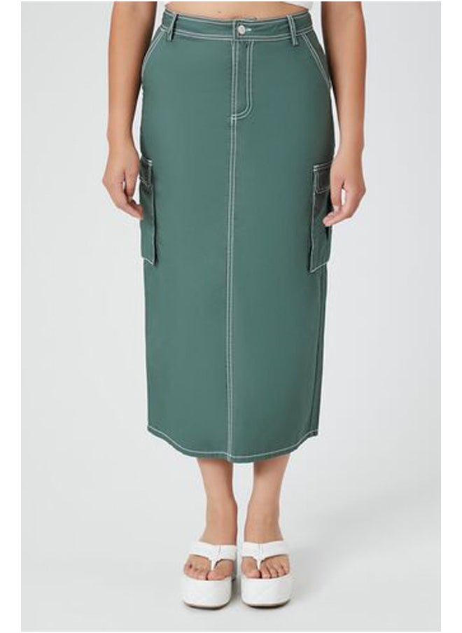 FOREVER 21 Twill Cargo Midi Skirt  - Image 2
