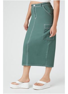 FOREVER 21 Twill Cargo Midi Skirt  - Image 3