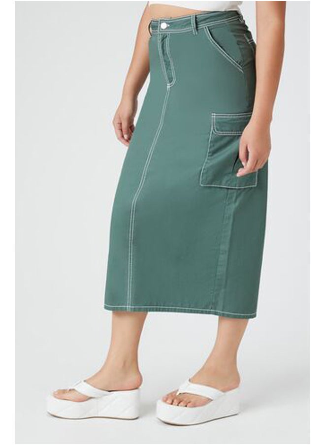 FOREVER 21 Twill Cargo Midi Skirt  - Image 3