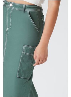 FOREVER 21 Twill Cargo Midi Skirt  - Image 5