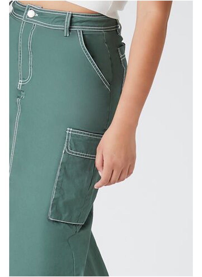 FOREVER 21 Twill Cargo Midi Skirt  - Image 5