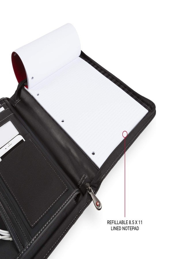 Wenger Concept Zippered Padfolio, Padded Document Organizer, Black - Image 4