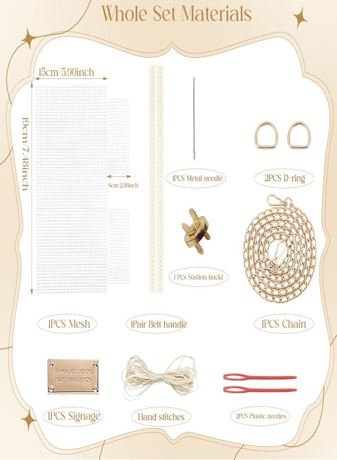BendJoy® Crochet Kit for DIY Handbag, Mesh Plastic Canvas Sheet for Bag Making, Shoulder Bag Making Materials for Women (Without Yarn), White - Image 2