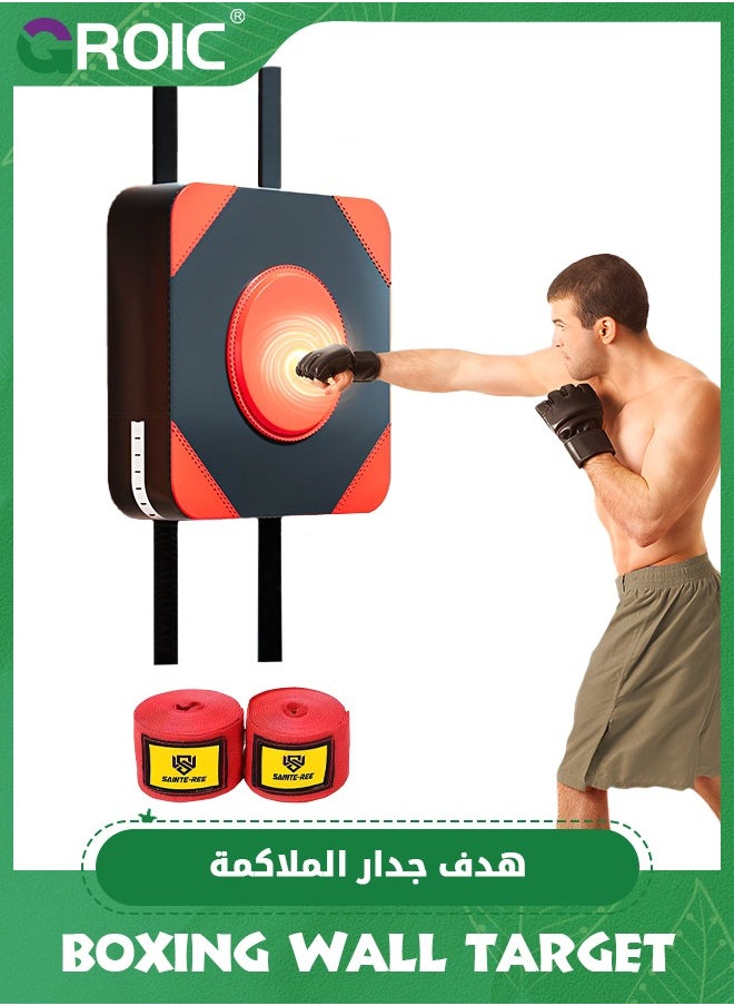 GROIC Wall Boxing Punching Pad with Boxing Straps,Boxing Machine,Wall Punching Pad for Boxing,Boxing Wall Mat,Wall Punching Pad,Punch Wall Target Pad, High Elastic Sponge Bag for Sports Training  - Image 1