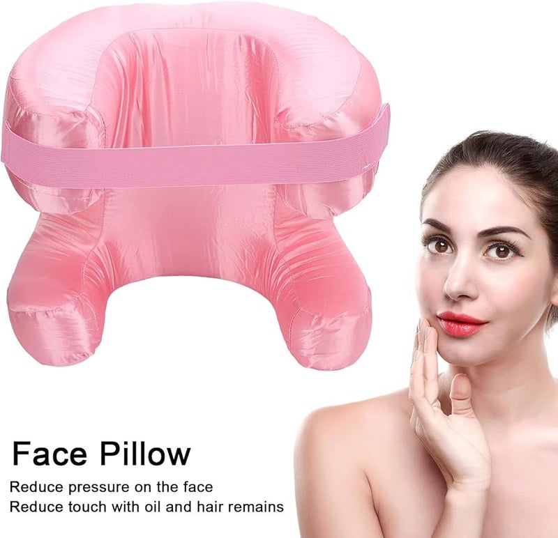 Pink Memory Foam Pillow Silk Fabric Ergonomic Support For Back Sleep - Image 5