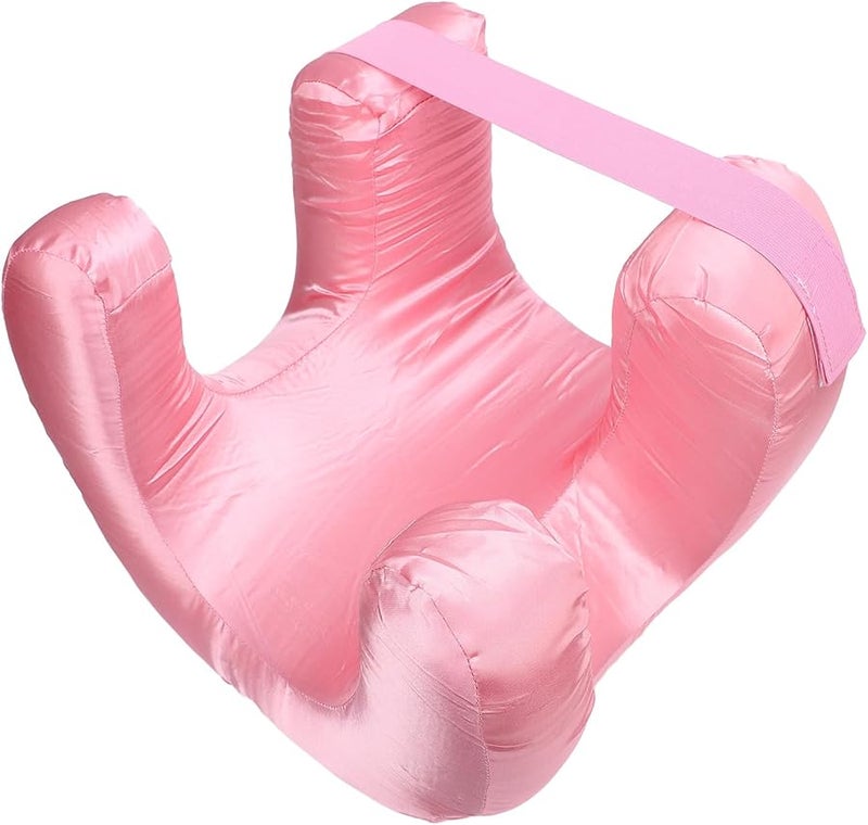 Pink Memory Foam Pillow Silk Fabric Ergonomic Support For Back Sleep - Image 1