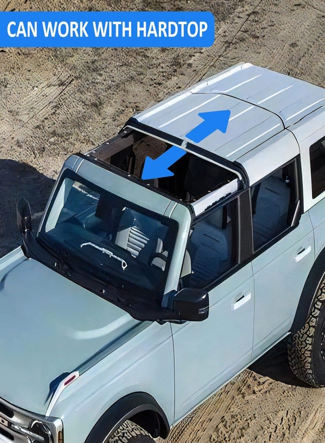 RERPRO Sunshade Compatible with 2021 2022 2023 2024 New Ford Bronco 4 Door Sun Shade Bikini Top Roof Bimini Soft Mesh Net Exterior Accessories, Blocks UV Wind Noise, Black - Image 4