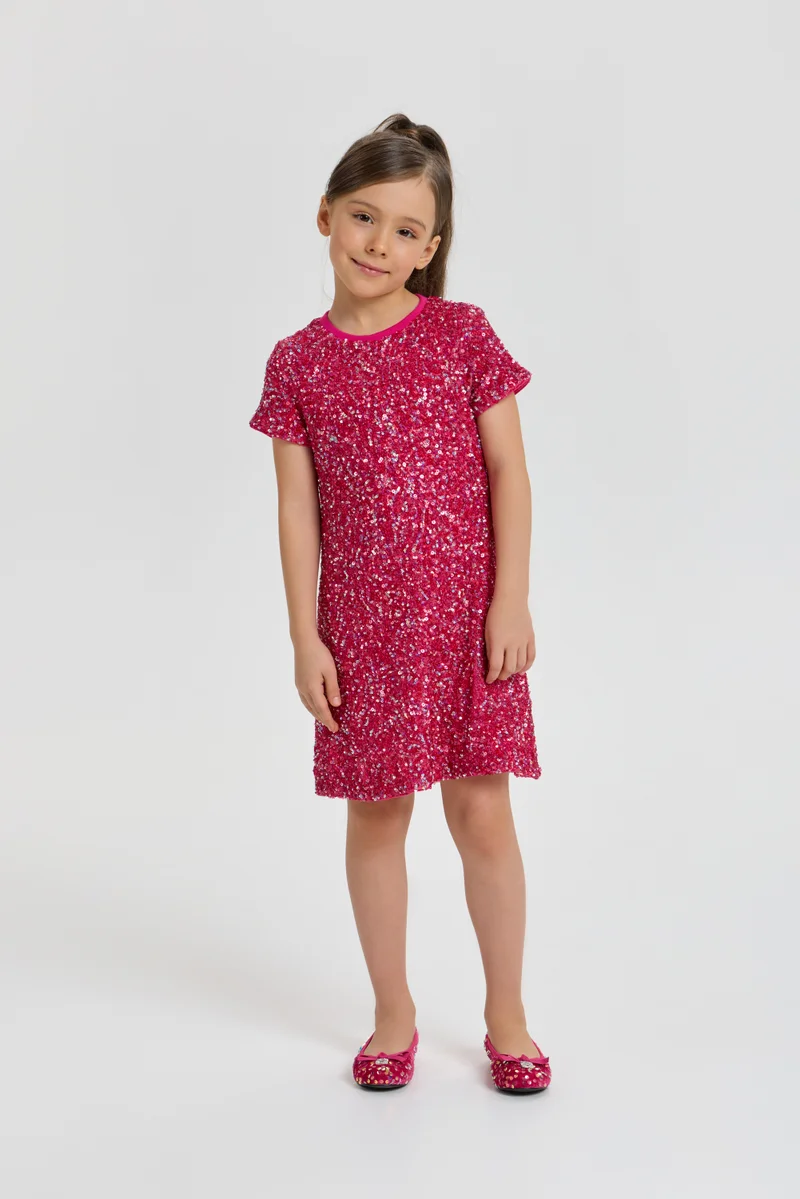 Choupette Pink Dress Sequins-decorated - Choupette
