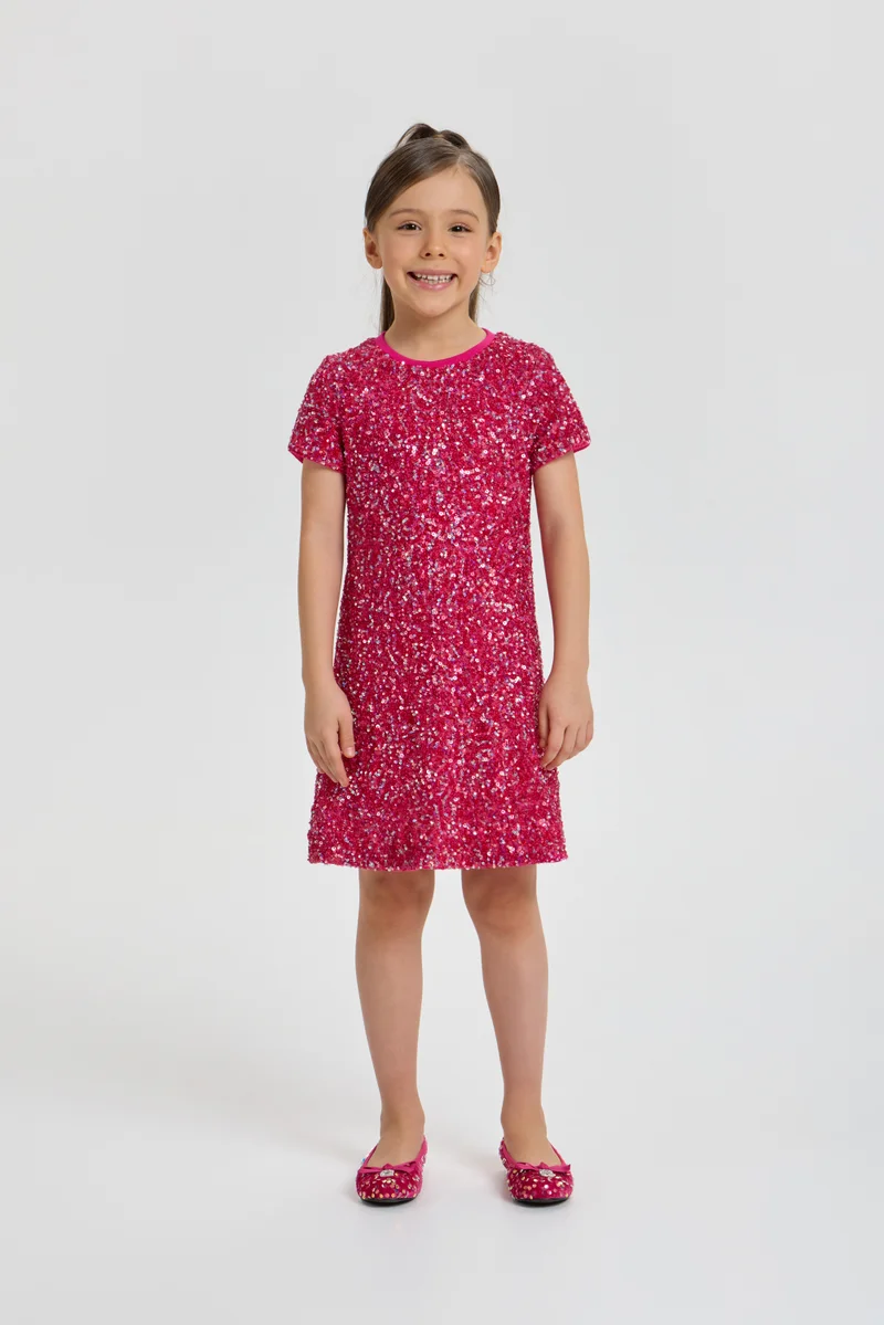 Choupette Pink Dress Sequins-decorated - Choupette