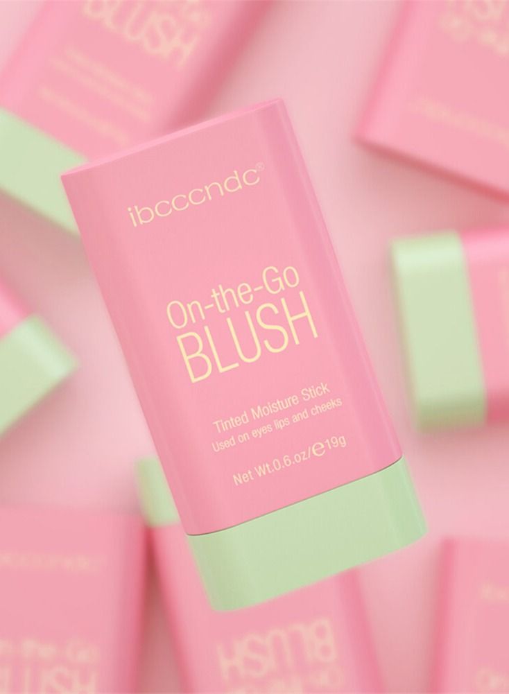 ibcccndc Multi Use On The Go Makeup Blush Stick Solid Moisturizer Stick Shadow Lips and Cheek Blusher Waterproof Peach Creamy Makeup Blush 19g - Image 2