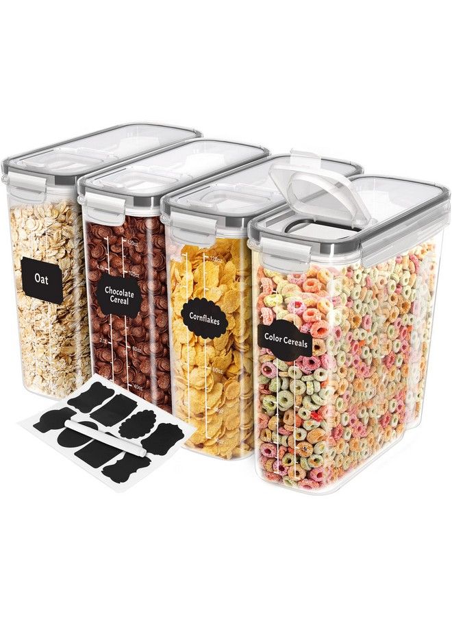 Utopia Kitchen حاويات حبوب تخزين 4 عبوات حاويات تخزين طعام محكمة الإغلاق وموزع حبوب لتنظيم وتخزين المؤن ومجموعات حاويات لعداد المطبخ - Image 2