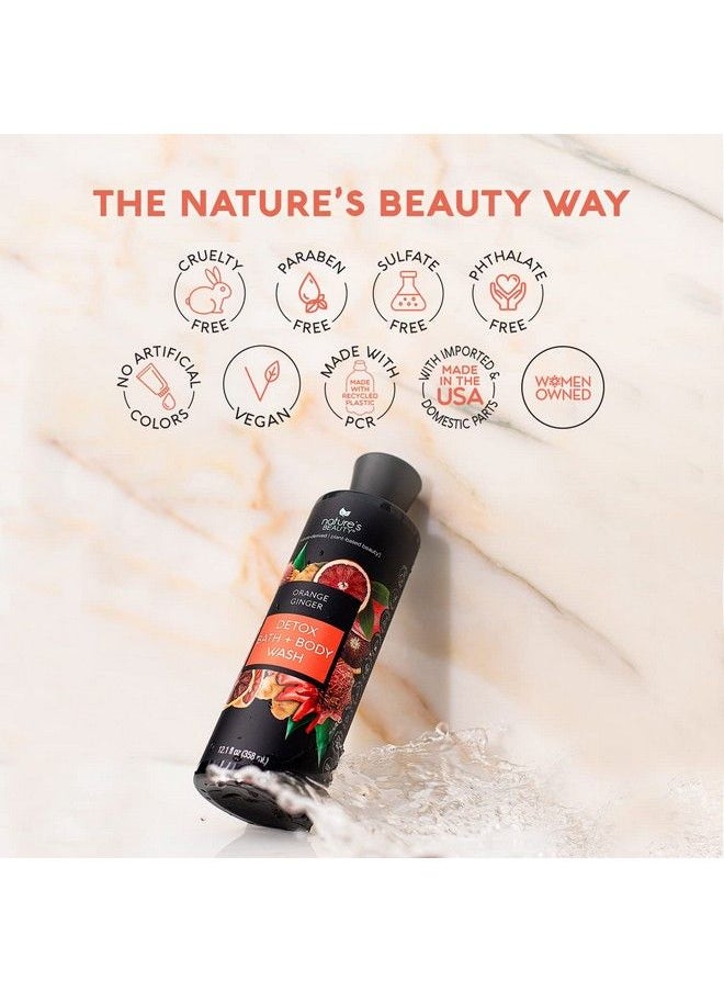 Nature's Beauty - Orange Ginger Detox Body Wash For Women Multipack Gentle Bath + Body Cleanser Improve Skin Tone + Texture Made W/Vitamin C Sunflower + Almond + Avocado Oils 12 Fl Oz (2 Pack) - Image 1