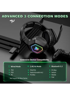 onikuma B100 Professional Gaming Headset 2.4G/Bluetooth/Wired Headset for PC/PS4/PS5/XOne/XSeries/Nintendo Switch/Mobile  - Image 2