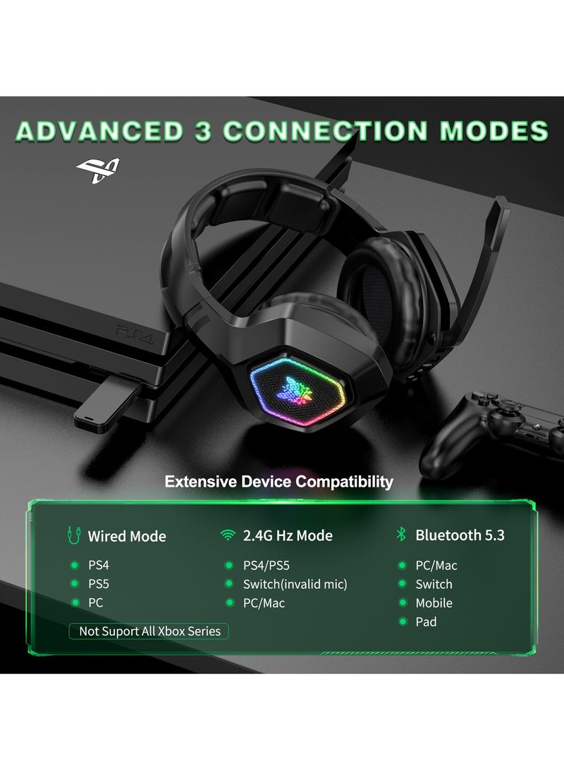 onikuma B100 Professional Gaming Headset 2.4G/Bluetooth/Wired Headset for PC/PS4/PS5/XOne/XSeries/Nintendo Switch/Mobile  - Image 2
