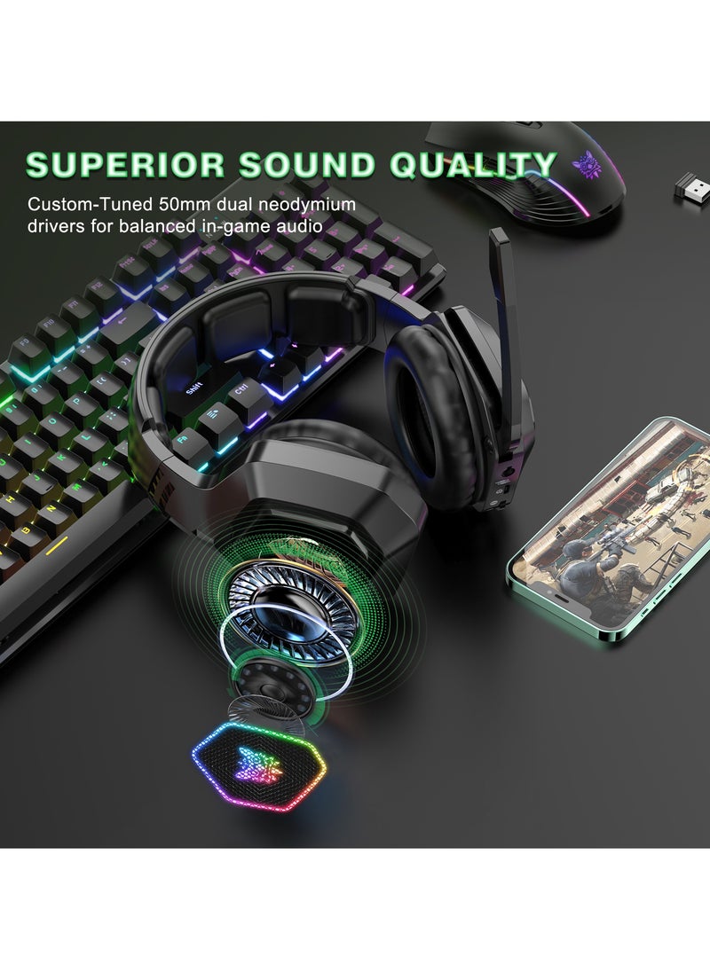 onikuma B100 Professional Gaming Headset 2.4G/Bluetooth/Wired Headset for PC/PS4/PS5/XOne/XSeries/Nintendo Switch/Mobile  - Image 3