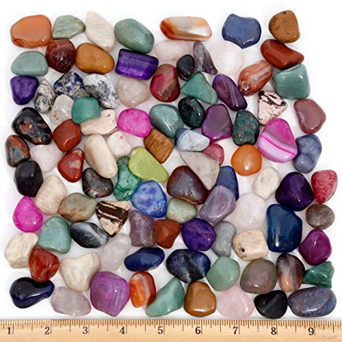 DANCING BEAR 2 Pounds lbs Tumbled Polished Natural Dyed Gem Stones Educational Color ID Sheet 28 Page Rock Mineral Identification Book Average Stone Size 1 inch Limited Edition - Image 5