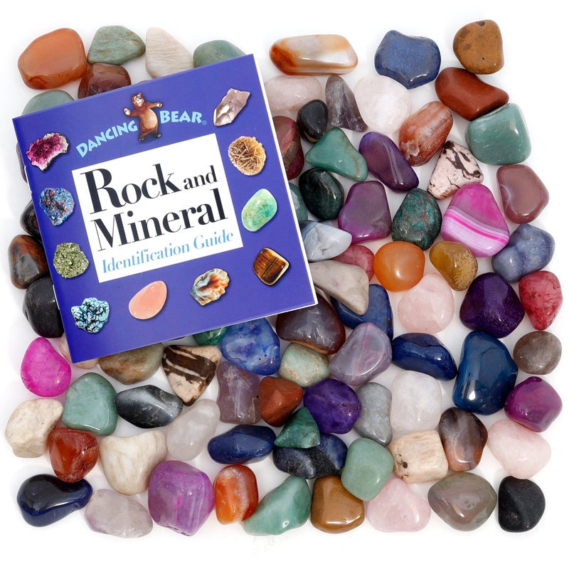 DANCING BEAR 2 Pounds lbs Tumbled Polished Natural Dyed Gem Stones Educational Color ID Sheet 28 Page Rock Mineral Identification Book Average Stone Size 1 inch Limited Edition - Image 4