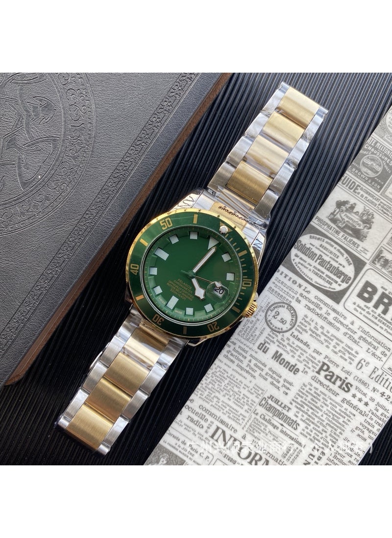 Generic Luxury Yacht Series Mens Mechanical Watch Golden green noodles 