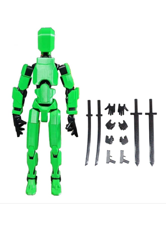 Multi-joint Movable Figure Hand Board Lucky 13 Doll Full Body Activity Robot Decompression To Play Artifact-Color:Second Generation Green Bag 60g  - Image 1