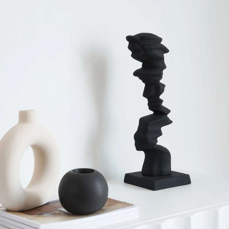 Pan Home Trazo Decor Sculpture 12.75x12x75x39.5cm - Black - 112BIX9900100 - Image 1