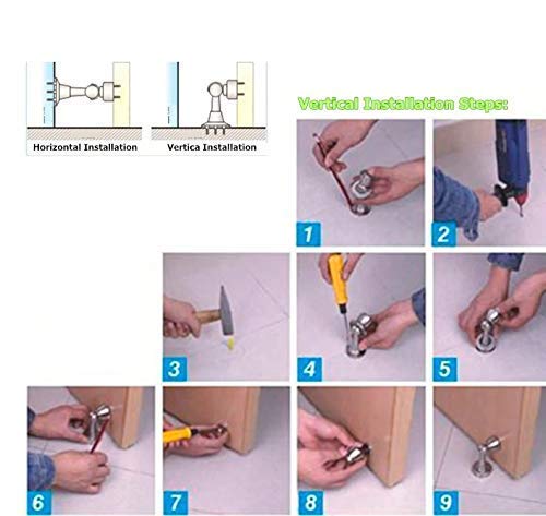 Nixnine Nixnine Stainless Steel Magnetic Door Stopper Door Catcher Door Magnet Holder for Home Office Door Magnet Silver 8cm x 4cm x 4cm x 3cm Pack of 3  - Image 4