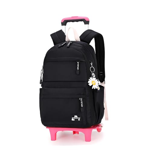 Armbq Rolling Backpack,Backpack with Wheels,Kids Roller Backpack for Girls Boys Travel Bag on Wheels Kids Trolley School Bag,Black - Image 1