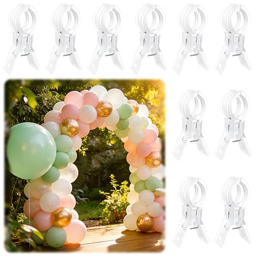 PUGPIU 10 Pack Balloon Arch Clips for Backdrop | Plastic Transparent Spring Clamps | 3.5 Inch Heavy Duty Clip for Backdrop Stand | Birthday Wedding Decoration | Photography Studio | Crafts | Clothing - Image 1